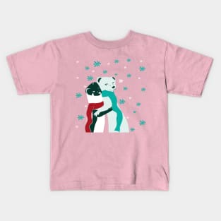 Weasel hugs Christmas in pink Kids T-Shirt